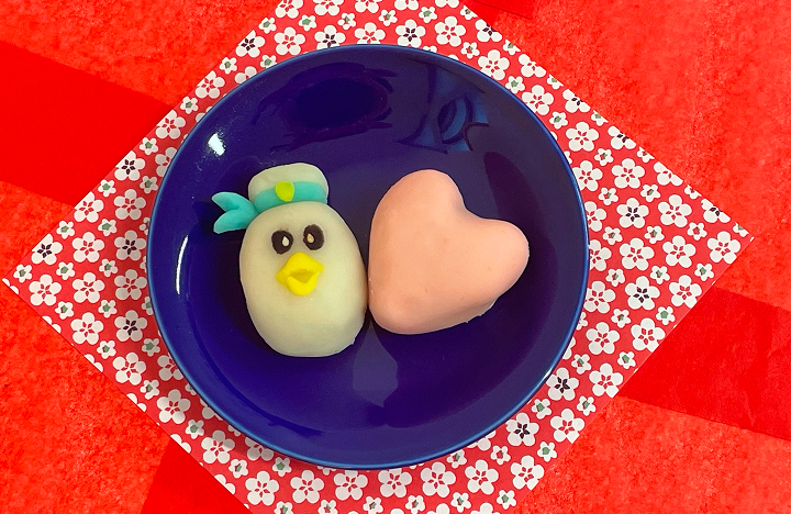 和菓子「ハートとカーモのねりきり」づくり